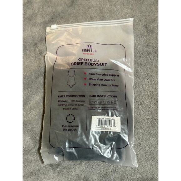 NWT Empetua Various Black OPEN BUST BRIEF BODYSUIT Shapewear Adjustable Straps - Picture 8 of 9